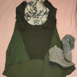 Olive High-Low Tunic or Dress